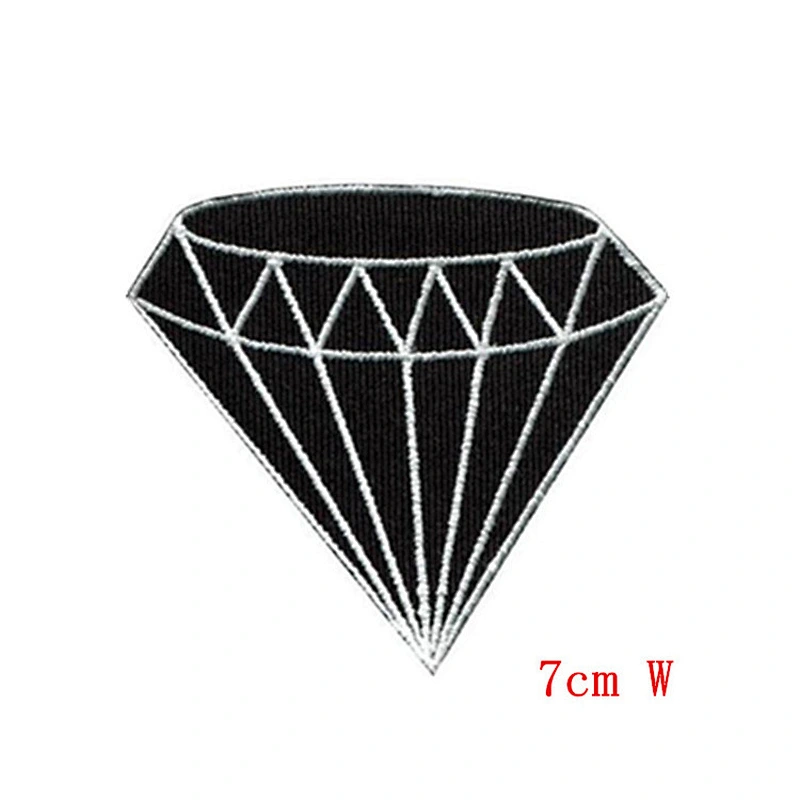 Wholesale unique custom diamond shape embroidery patches