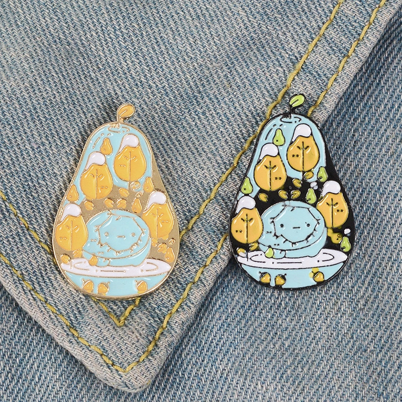 Color Pear Fruit Enamel Pin for Clothes