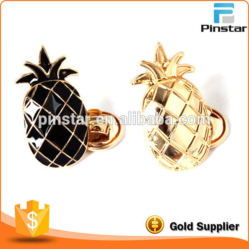 Custom Suzhou New Style Metal Pineapple Fruit Label Pin Badge