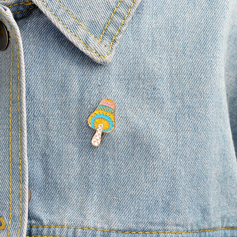 Small Colorful Mushroom Pin Brooch for Clothes