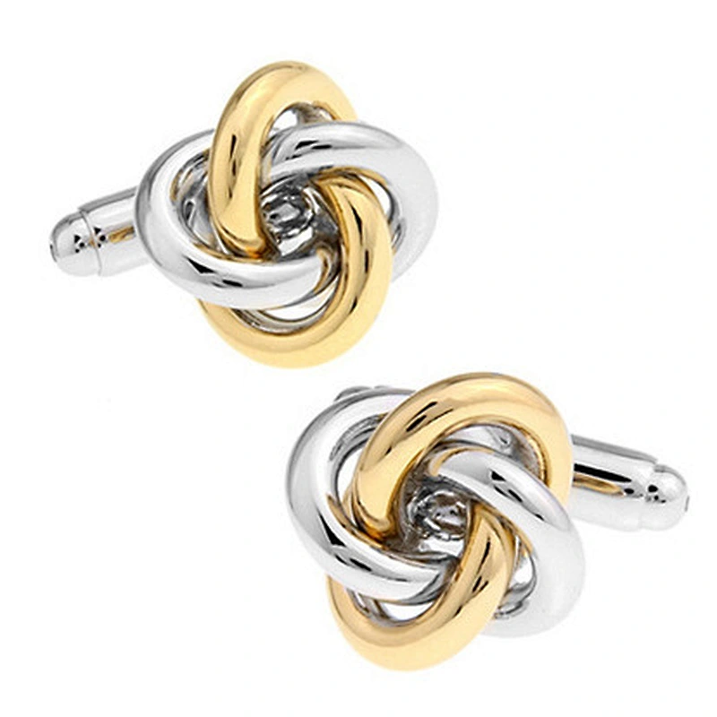High quality stainless steel gold twist shape cufflinks for men