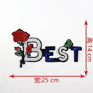 2018 Wholesale customized fashion rose letter embroidery patches
