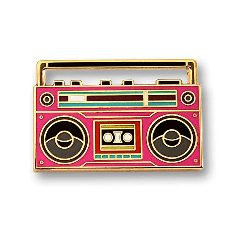 Soft enamel pin custom radio shape fashion design lapel pins
