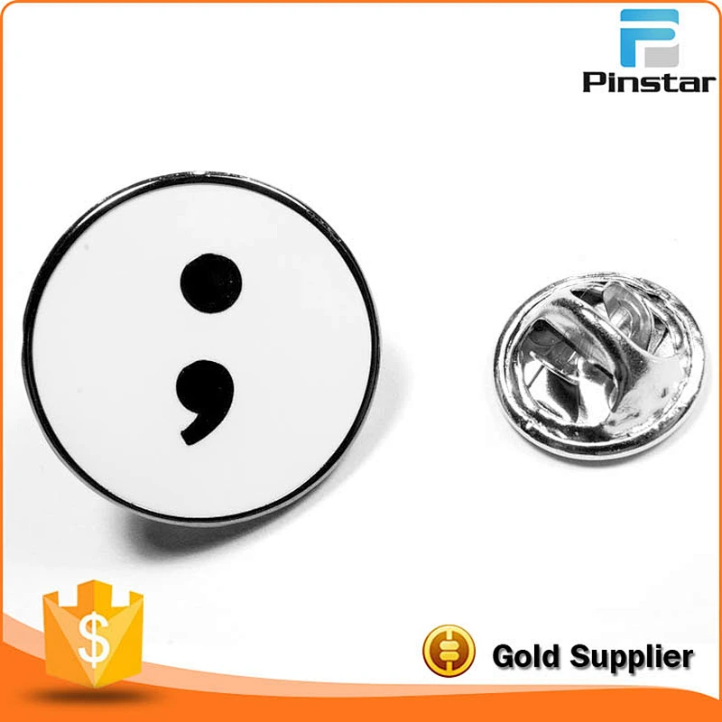 Semicolon Project Suicide Prevention Depression Tattoo Jacket Hat Tie Lapel Pin P76S0117