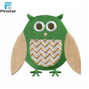 China Factory Wholesale Jackets Fabric Owl Embroidered Patch