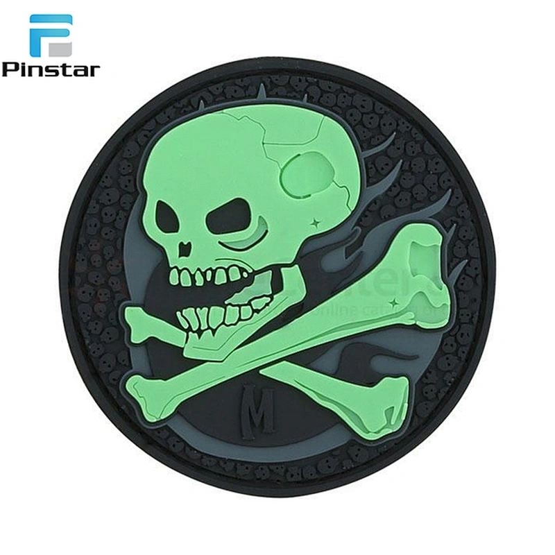 China Manufacture patches pvc badge Custom glow rubber patch