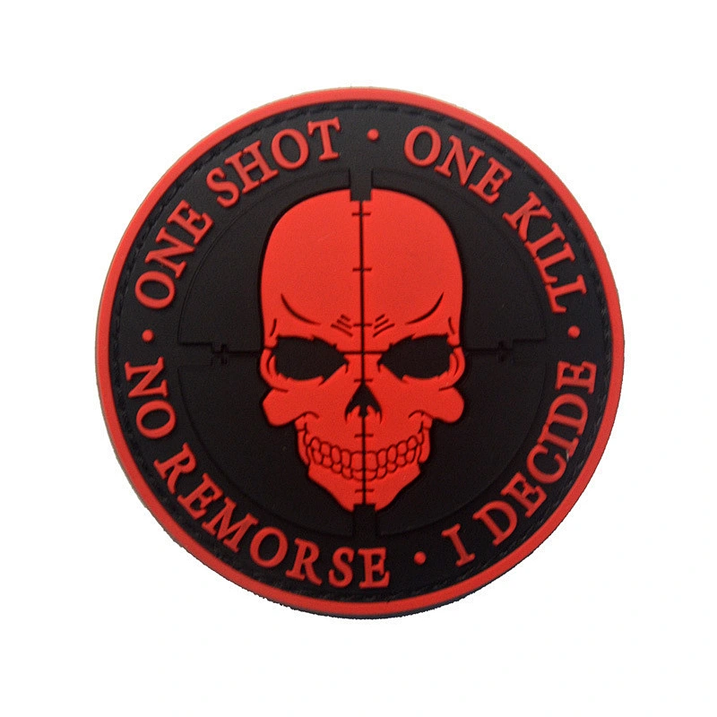 Wholesale In Stock Ruber Patches Skull Head Design 3D PVC Patch