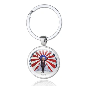 REELECT TRUMP Custom Zinc Alloy Metal Keychain with Epoxy Sticker
