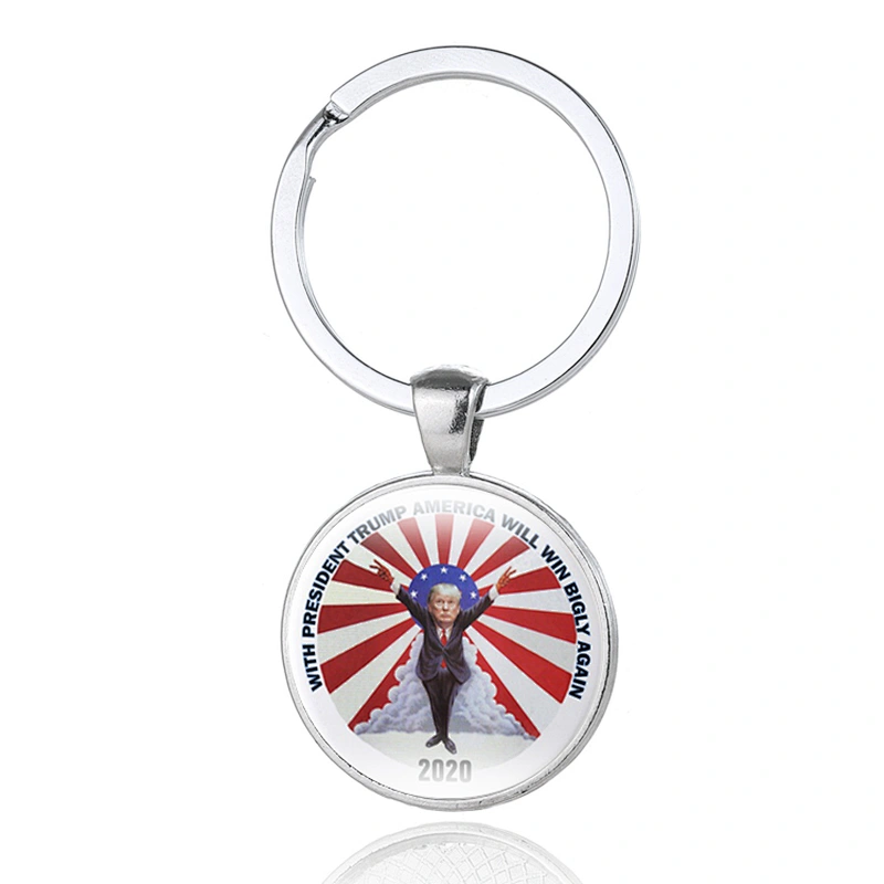 REELECT TRUMP Custom Zinc Alloy Metal Keychain with Epoxy Sticker