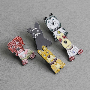 Factory Wholesale In Stock Gift Animal Pin Badges Cute Enamel Dog Pin