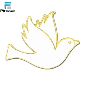 Custom pigeon shaped metal lapel pin peace dove hard/soft enamel lapel pin badges manufacturers China