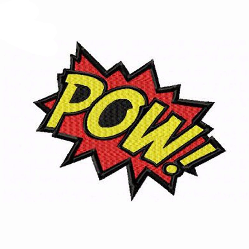 Kunshan Boom Pow Design Irregular Iron on Custom Embroidery Patch