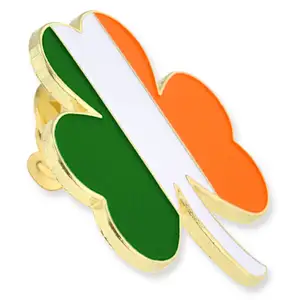 Irish Flag Shamrock St. Patricks Day Enamel Lapel Pin