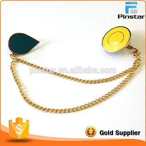 Wholesale Custom Games Design Hard Enamel Collar Pin with Chain