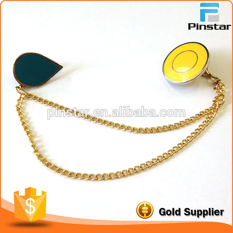 Wholesale Custom Games Design Hard Enamel Collar Pin with Chain