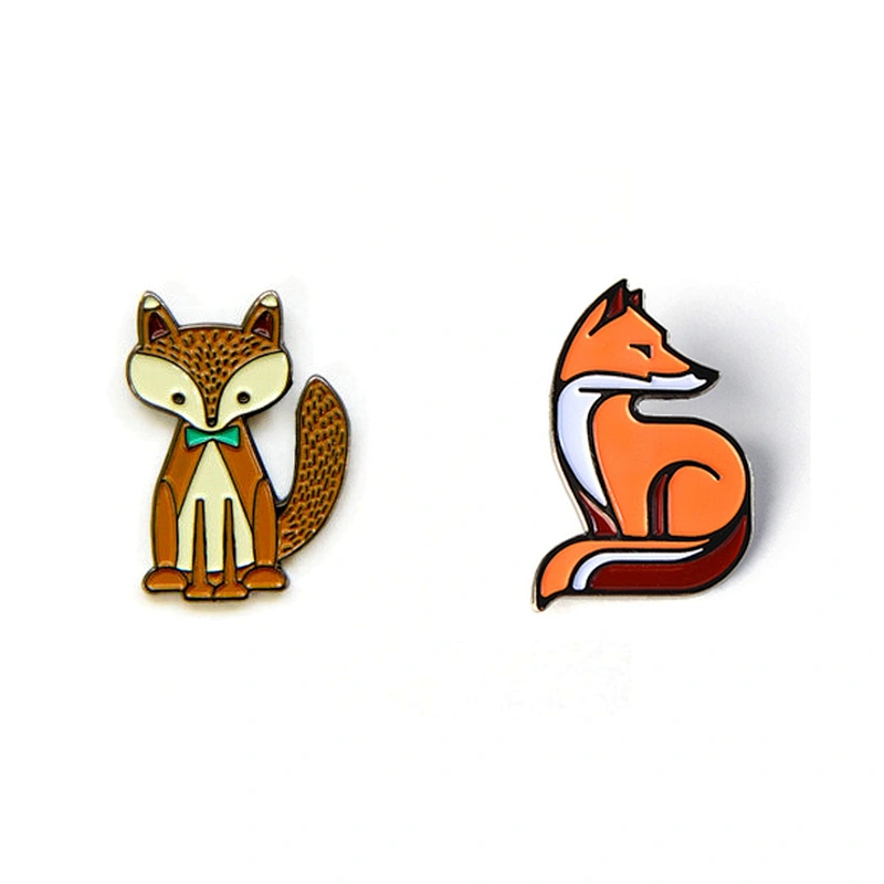 1.2 inches fox metal lapel pin manufacturers china