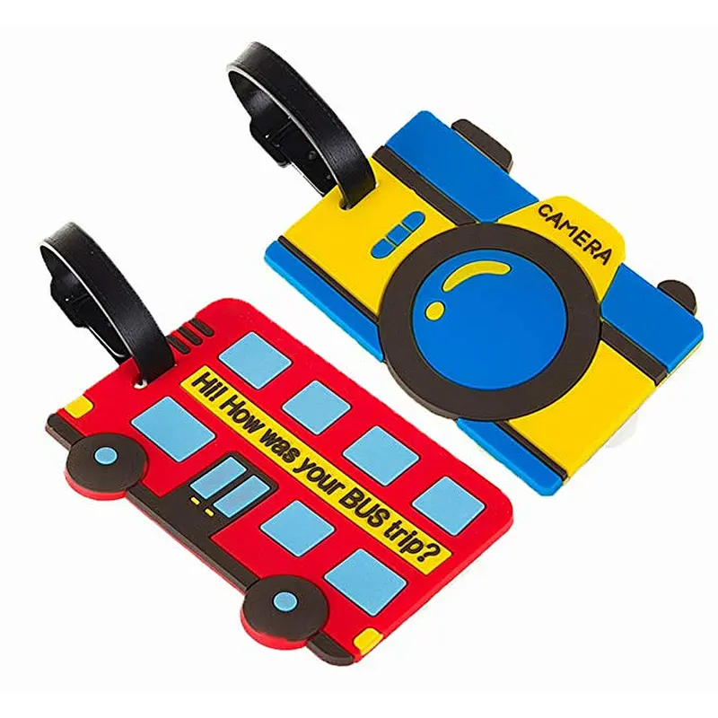 Wholesale promotional custom London bus rubber luggage tag