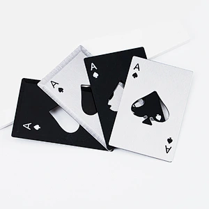 Promotional card shape silver black heart stainless steel Bottle Opener