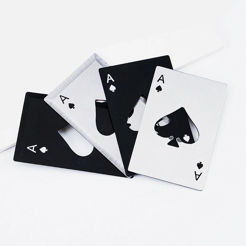 Promotional card shape silver black heart stainless steel Bottle Opener
