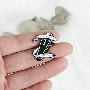 Custom Black Color Soft Enamel Coffin Pin Badge Manufactuer