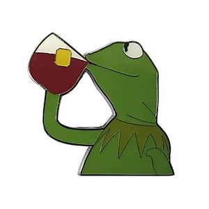Custom badges drinking water frog fashion design lapel pins