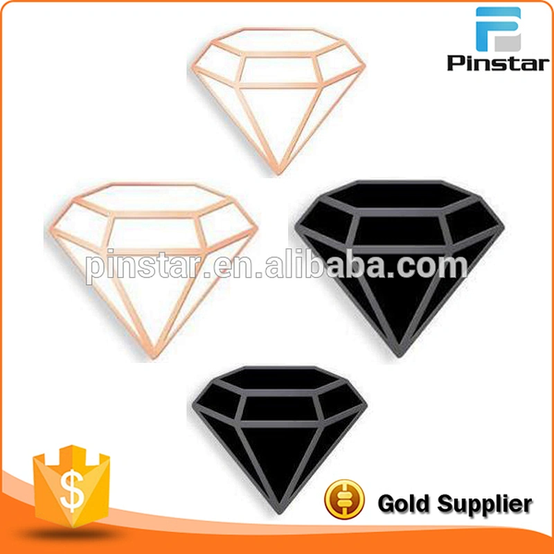 Black And White Diamond Soft Enamel Black Nickel Plated 1