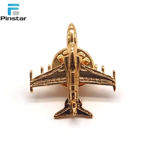 Men Gold Silver Metal 3D Model Airplane Aircraft Lapel Pins China
