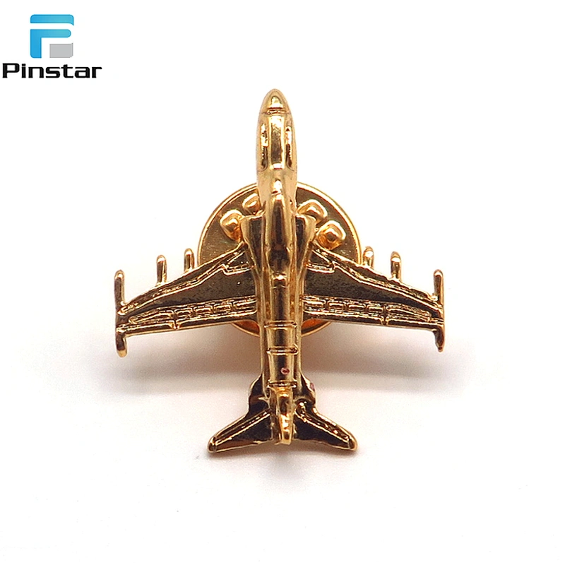 Men Gold Silver Metal 3D Model Airplane Aircraft Lapel Pins China
