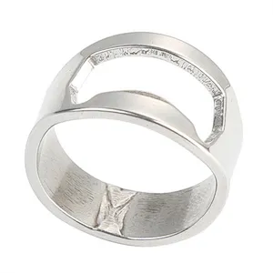 Promotional stainless steel color painted finger ring beer bottle opener