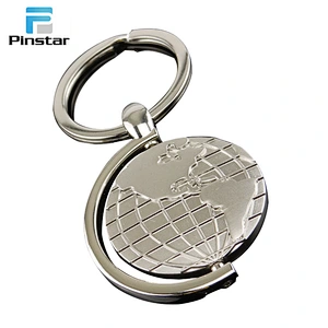 Wholesale cheap terrestrial globe style zinc alloy metal keychains