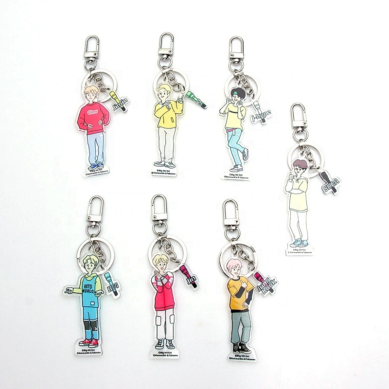 Factory Making Cheap Souvenir Gift Customized Keychains Kpop BTS Acrylic Keychain