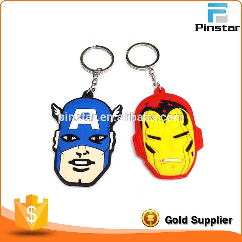 Hot Selling Custom Key Shaped Key Ring Soft PVC Rubber Keychain