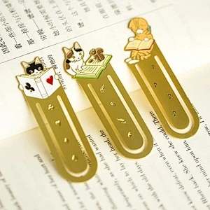 The Cat Family Creative Stainless Steel Hollow Metal Gold Plating Bookmark