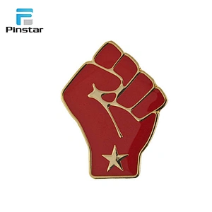 Suzhou Specialized Red Fist Star Hard Enamel Badge Lapel Pins China