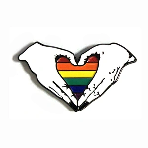 Wholesale LGBT Lesbian Gay Pride Badge Rainbow Flag Custom Enamel lapel Pin
