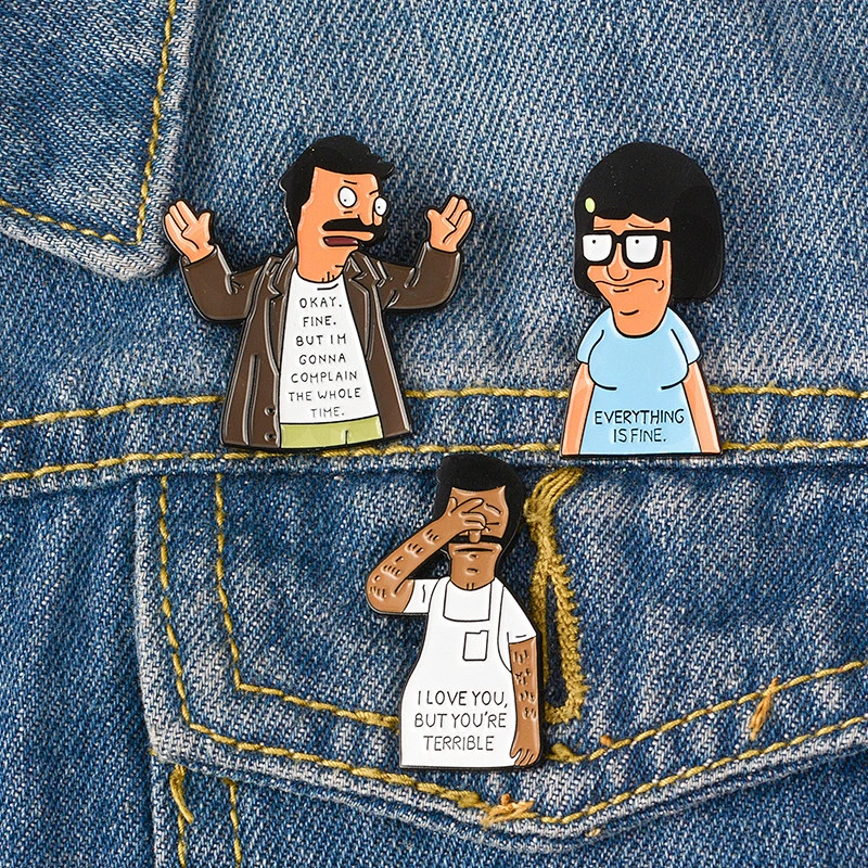 Cartoon Enamel Pin with Funny Words Lapel Pin Manufacturer