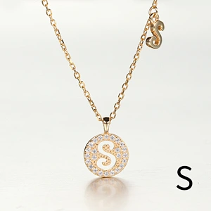 S925 sterling silver European and American jewelry creative Letters A-Z Necklace for Female/Girfriend