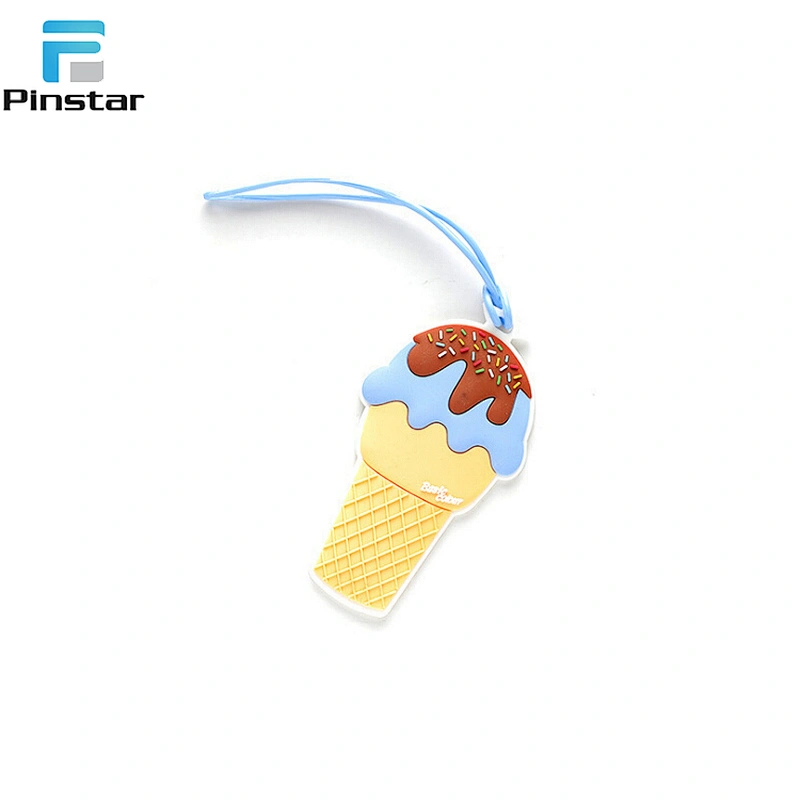 Ice Cream Design PVC Rubber Custom Bulk Luggage Tag