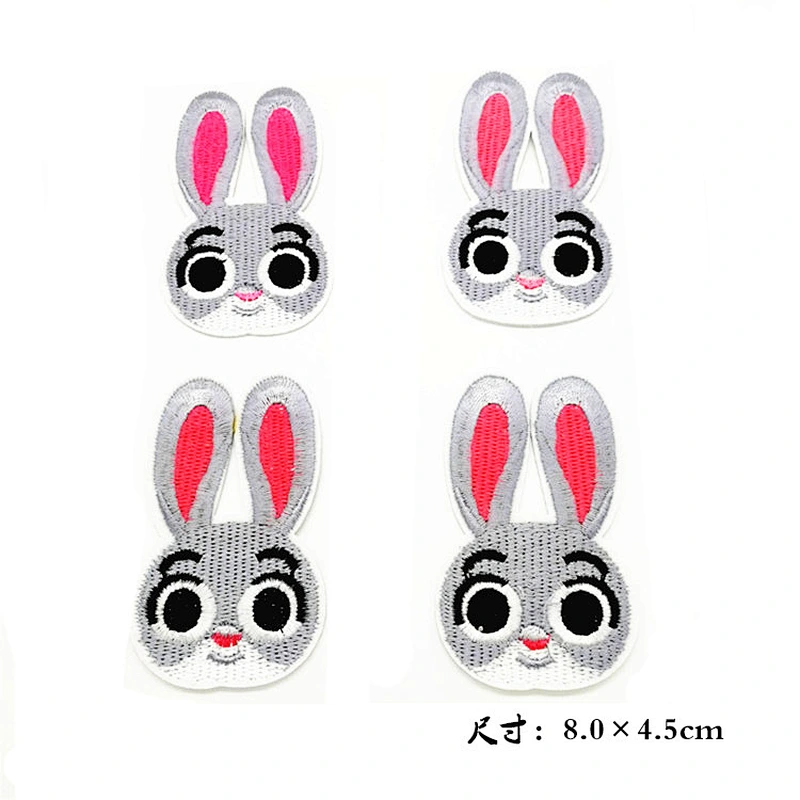 Very cute cartoon rabbit bulk cheap custom embroidery patch