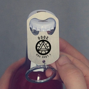 Father's Day Gift for Dad I Love You 3000 Stainless Steel Metal Keychain Bottle OPener