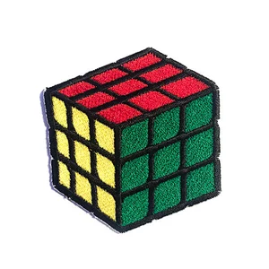 Factory direct sales custom Rubik's cube shape embroidery patch