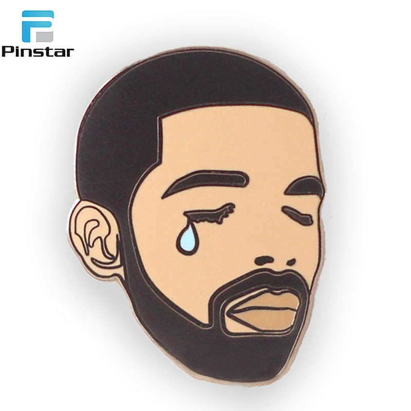 Wholesale custom high quality hard/soft enamel portrait metal lapel pin factory