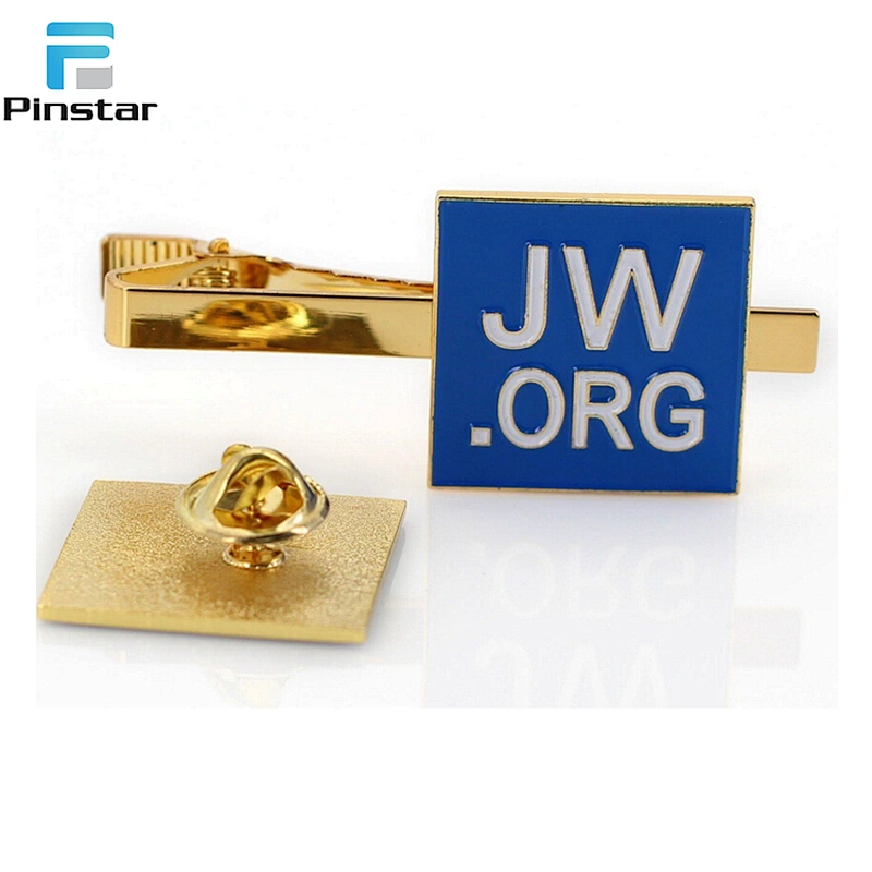 Kunshan Cheap Customized Square Round JW.ORG Gold Tie Clip