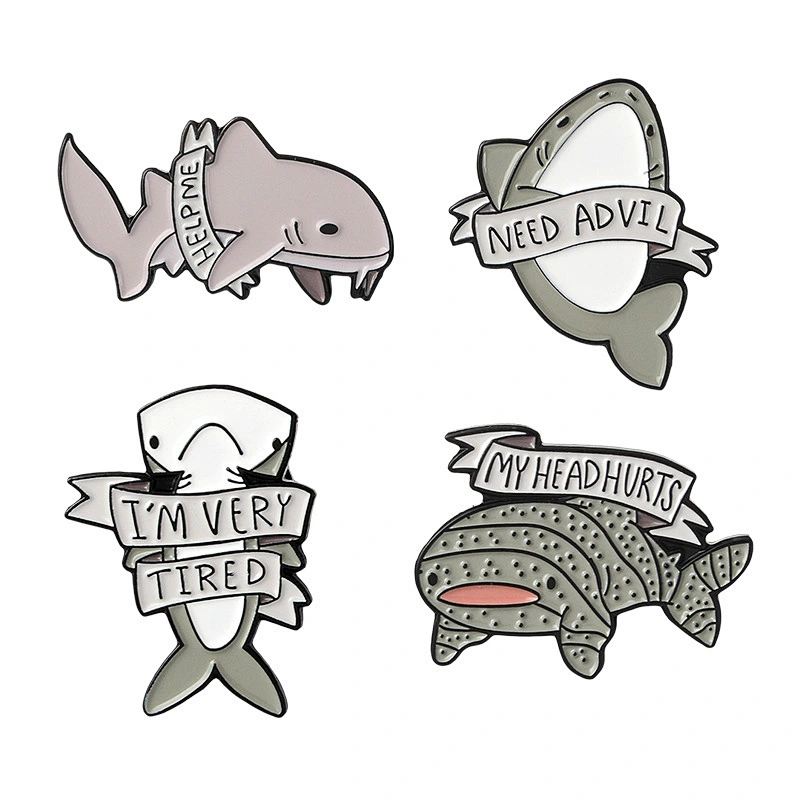 High Quality Custom Pins Animal Shark Soft Enamel Lapel Pin