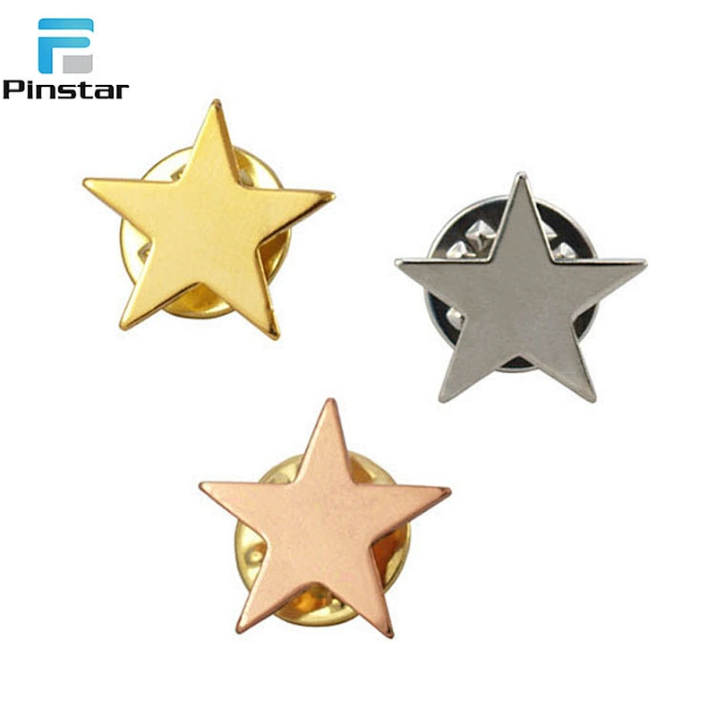 Custom cheap gold star shaped lapel pin manufacturers