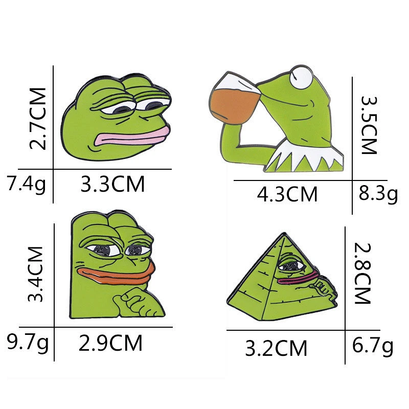 Factory Wholesale In Stock Cheap Price Sad Smug Pepe The Frog Enamel Lapel Pin