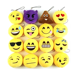 Wholesale Cheap Promotional Gift Soft Toys Custom Smiley Whatsapp Emoji Plush Keychain