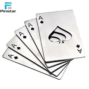promotional bulk  stainless steel metal aluminum custom logo poker business credit card bottle opener openers