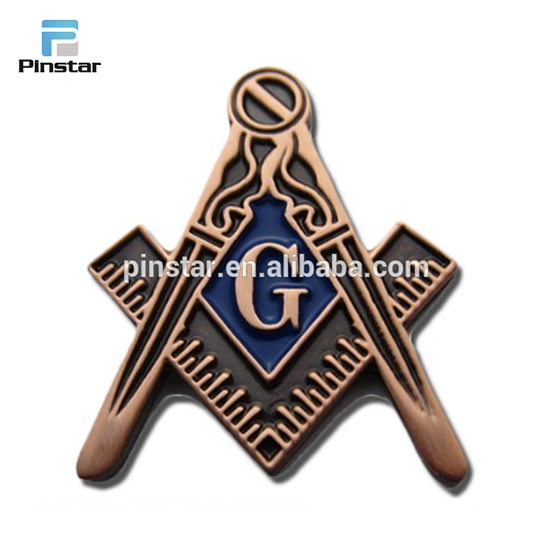 Custom masonic hard enamel promotional hinged lapel pins