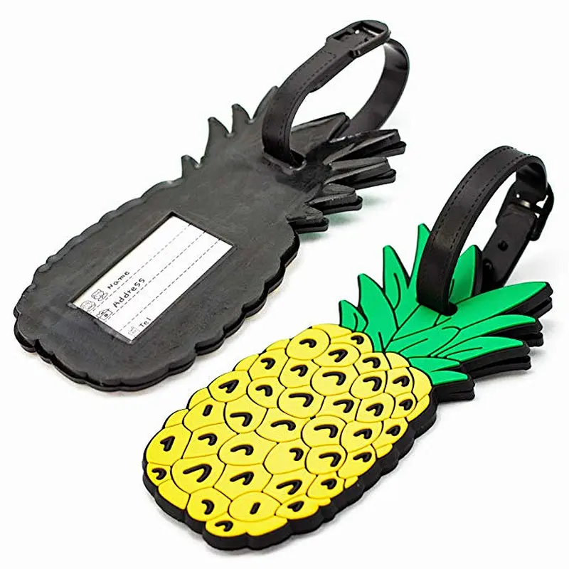 OEM pineapple shape Soft PVC Rubber Travel Luggage Tags